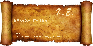 Köntös Erika névjegykártya